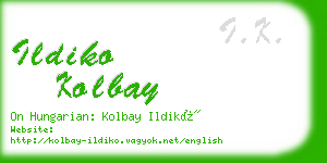 ildiko kolbay business card